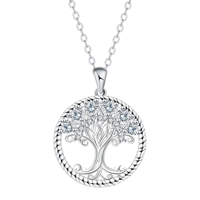 Collier Arbre de Vie – Zircon Étincelant - Biloria