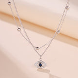 Collier Argent 925 Mauvais Œil Double Protection Tendance - Biloria