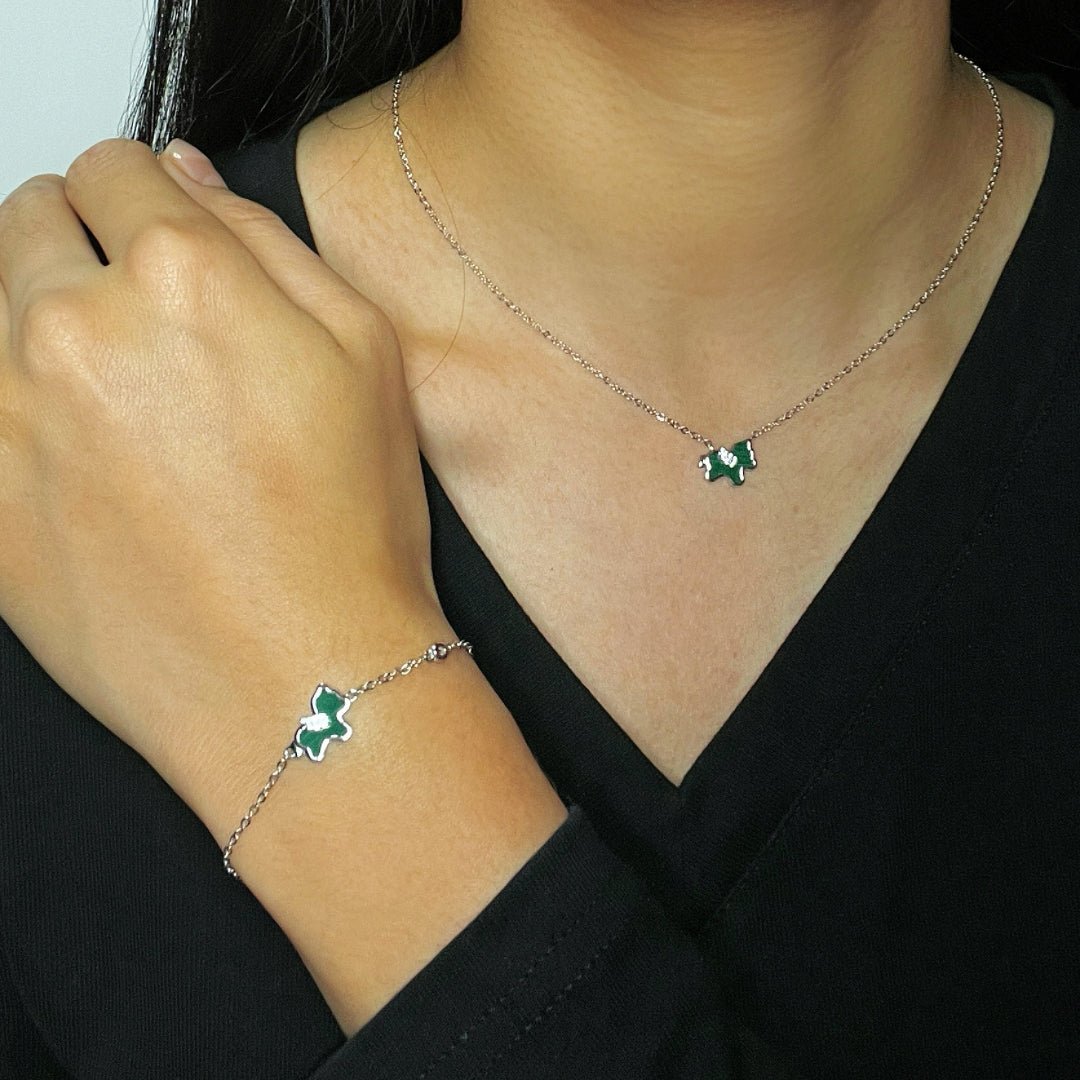 Collier Argent Malachite Cheval – Force et Élégance - Biloria