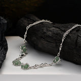 Collier aventurine fleur argent 925 sérénité - Biloria