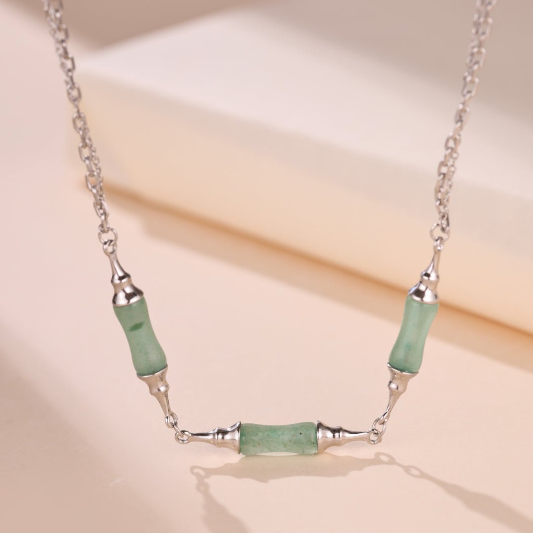 Collier Bambou Aventurine Argent 925 – Cadeau Douceur et Harmonie - Biloria