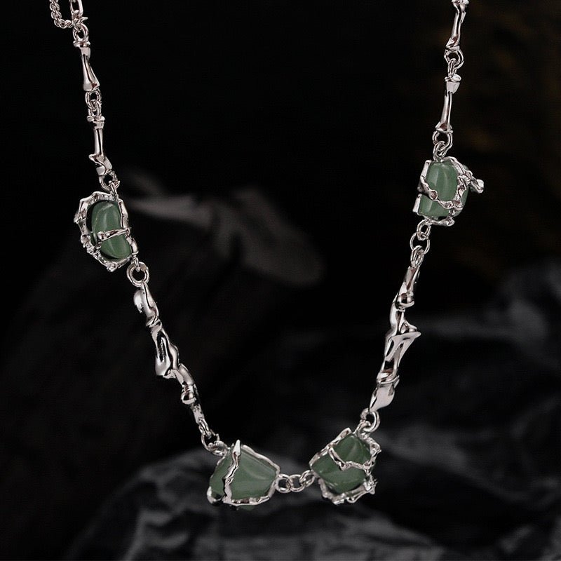 Collier Bambou Aventurine Argent 925 – Cadeau Douceur et Harmonie - Biloria
