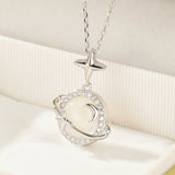 Collier Calcédoine Blanche Céleste - Bijou Étoile Lune - Biloria