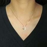 Collier Cheval Coq Lune Argent Plaqué Or Rose - Biloria
