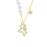 Collier Cheval Liberté Étoilée – Argent Plaqué Or - Biloria