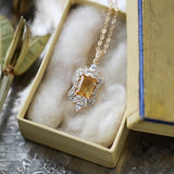 Collier Citrine Cœur Royal Argent Plaqué Or - Bijou Royal - Biloria