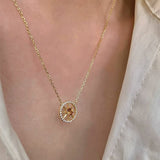 Collier Citrine : Pendentif Cristal Doré, Argent Plaqué Or - Biloria