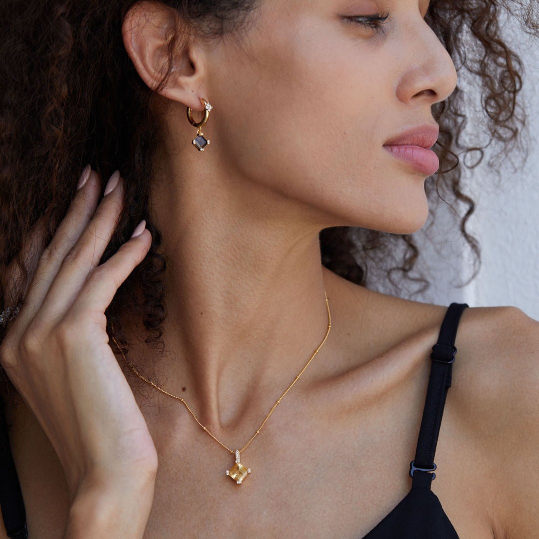 Collier Citrine Plaqué Or – Bijou Élégant pour Cadeau - Biloria