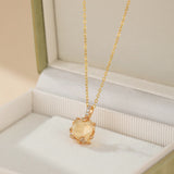 Collier Citrine Rayon de Miel en Argent Plaqué Or - Biloria