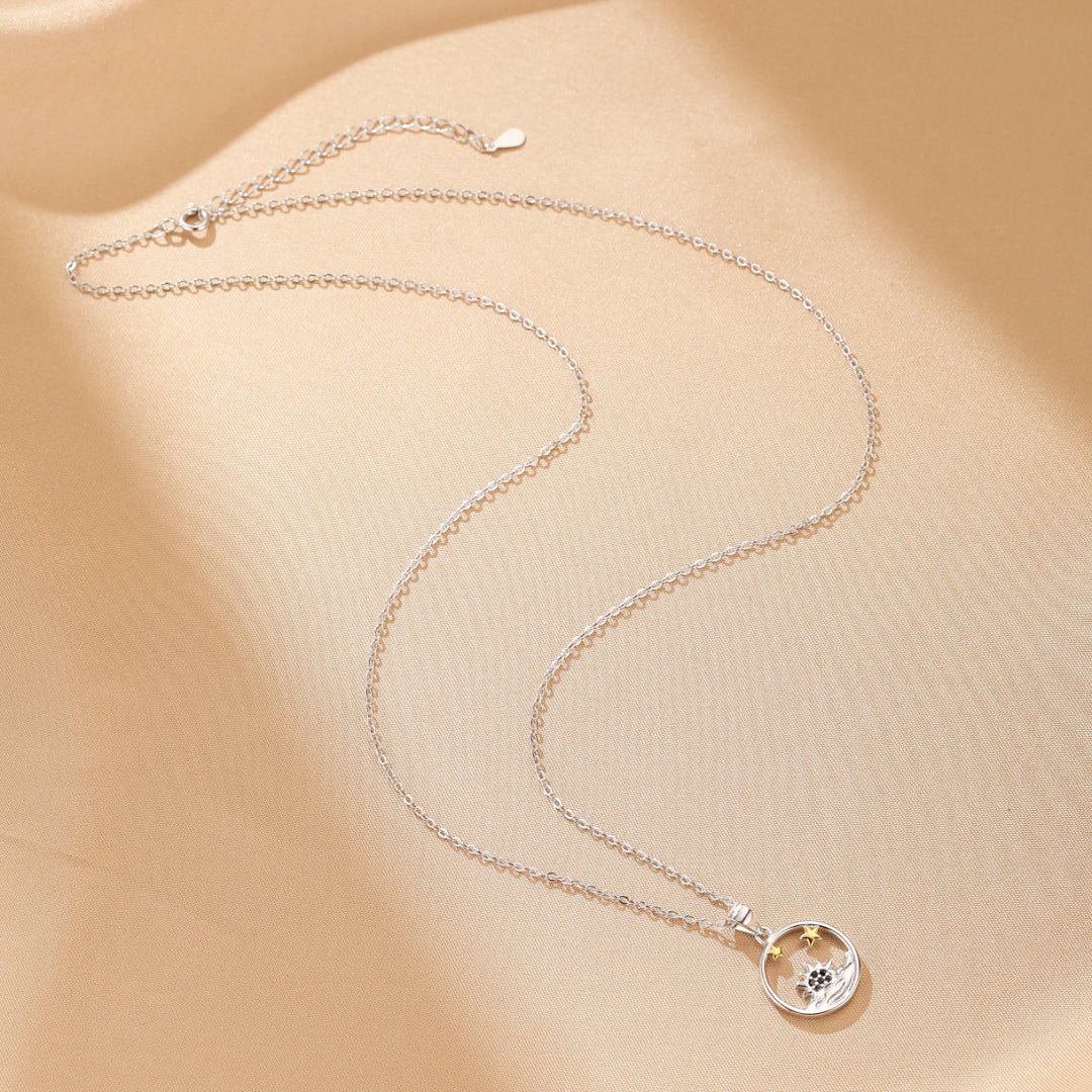 Collier Couple Soleil et Lune Étoilés en Argent 925 - Biloria