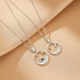 Collier Couple Soleil et Lune Étoilés en Argent 925 - Biloria