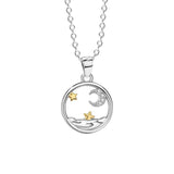 Collier Couple Soleil et Lune Étoilés en Argent 925 - Biloria
