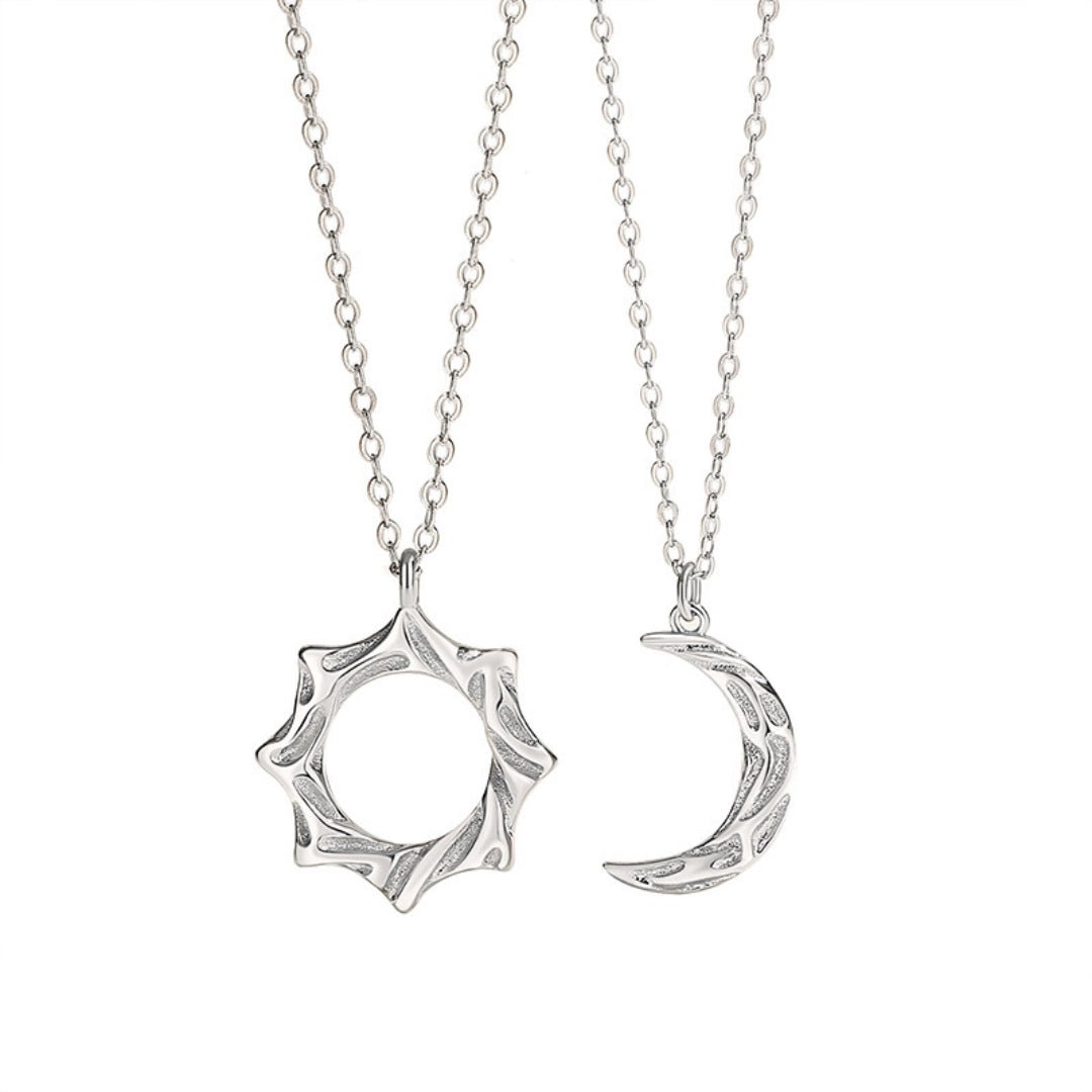 Collier Couple Soleil Lune Éternels Argent 925 - Biloria