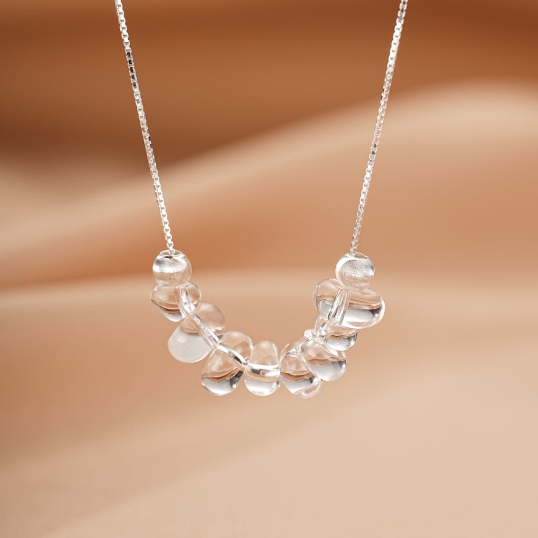 Collier Cristal de Roche Aura Claire Argent 925 - Biloria