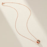 Collier Émeraude et Zircon Argent Plaqué Platine - Biloria