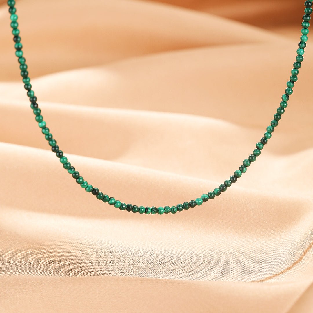 Collier en Malachite et Argent 925 pour la Méditation et le Recentrage - Biloria