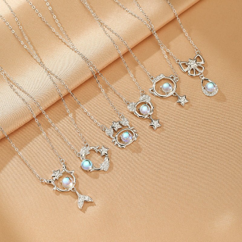 Collier en Pierre de Lune Argent 925 - Bijou Céleste Intuition - Biloria