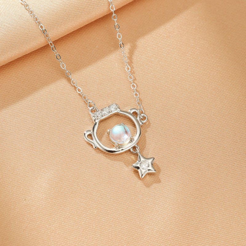 Collier en Pierre de Lune Argent 925 - Bijou Céleste Intuition - Biloria