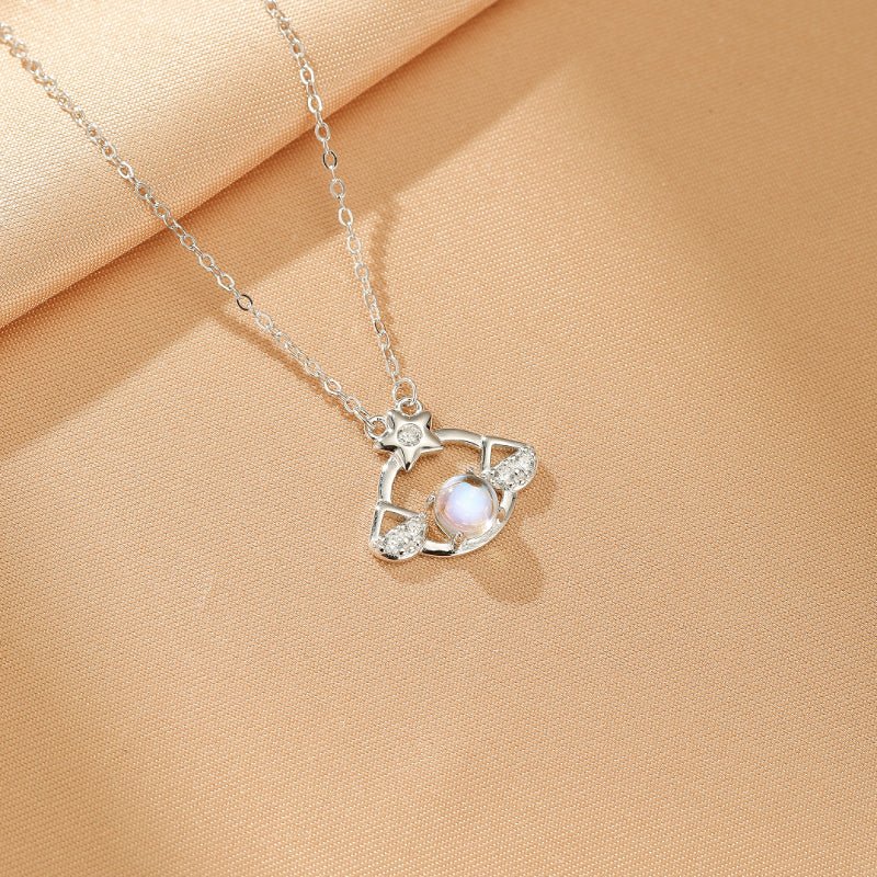 Collier en Pierre de Lune Argent 925 - Bijou Céleste Intuition - Biloria