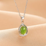 Collier Goutte de Jade Vert, Harmonie et Sérénité - Biloria
