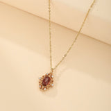 Collier Grenat Flamme Royale – Argent Plaqué Or 10K - Biloria
