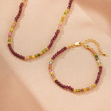Collier Grenat Tourmaline Argent Plaqué Or – Bijou Énergétique - Biloria