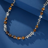 Collier Homme Hématite Œil de Tigre - Bracelet Ancre Force - Biloria