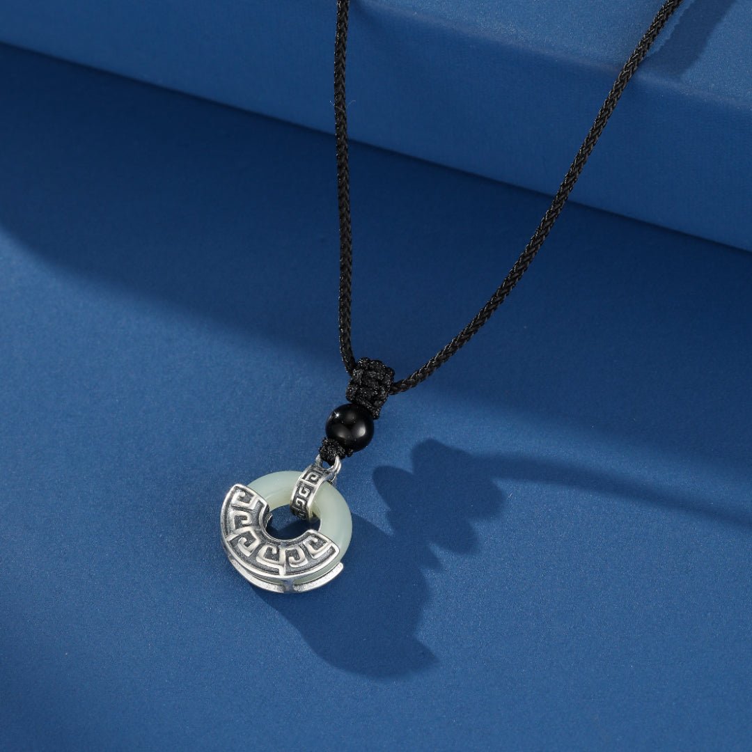 Collier Homme Jade Obsidienne Argent 925 - Biloria