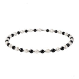 Collier Homme Nacre et Agate Noire Acier Inoxydable - Biloria