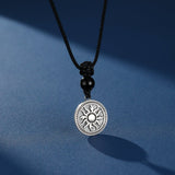 Collier Homme Obsidienne Médaillon Solaire Argent Massif - Biloria