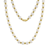 Collier Homme Perle Fines Argent Plaqué Or 51,5 cm - Biloria