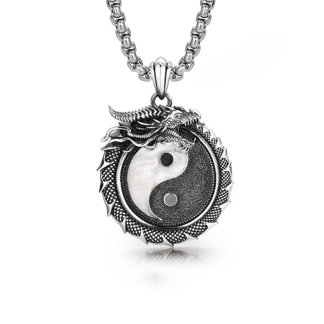 Collier Homme Yin Yang Dragon Force Interieure - Biloria