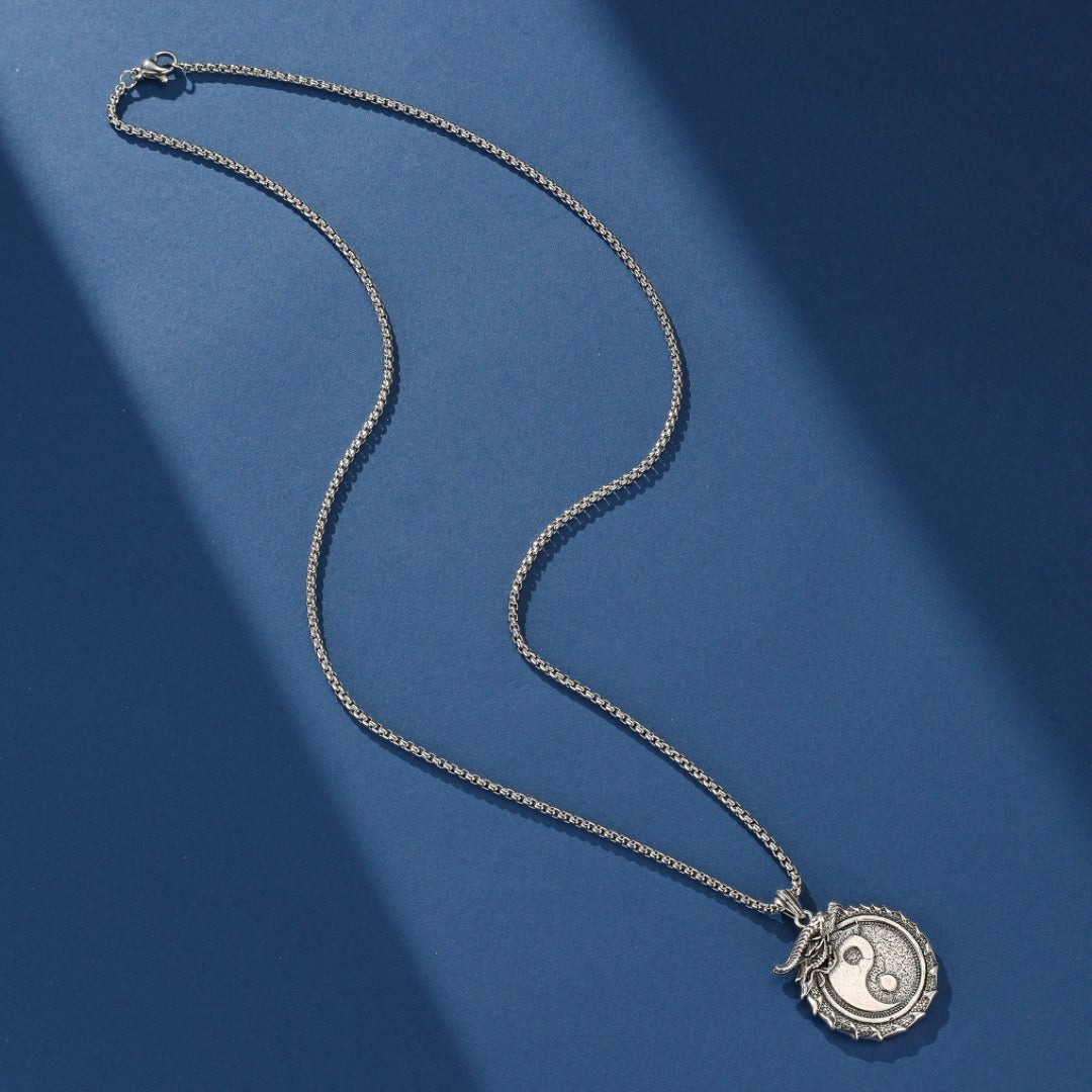 Collier Homme Yin Yang Dragon Force Interieure - Biloria