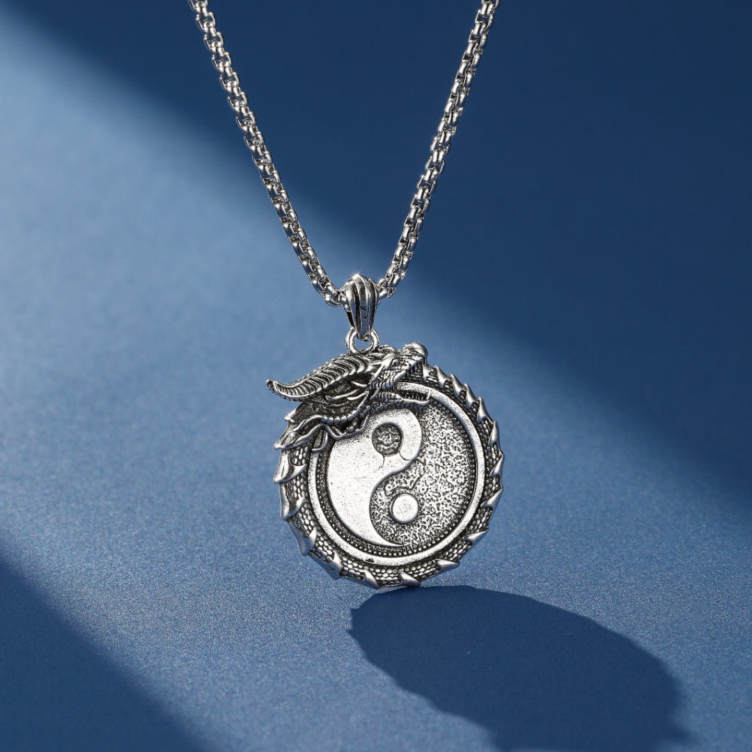 Collier Homme Yin Yang Dragon Force Interieure - Biloria
