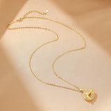 Collier Jade Couple Union Sacrée Argent Plaqué Or - Biloria
