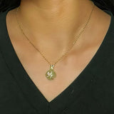 Collier Jade et Fleur Émaillée – Argent Plaqué Or, Lithothérapie - Biloria