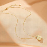Collier Jade Feuille de Ginkgo - Argent Plaqué Or - Biloria