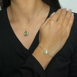 Collier Jade Feuille de Ginkgo - Argent Plaqué Or - Biloria