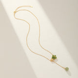 Collier Jade Fleur de Prunier – Argent Plaqué Or, Bijou Zen - Biloria
