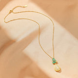 Collier Jade Goutte de Chance en Argent Plaqué Or - Biloria