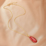 Collier Jaspe Rouge Goutte Or - Biloria