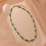 Collier Jaspe Vert Rouge – Bijou Déco Ethnique - Biloria