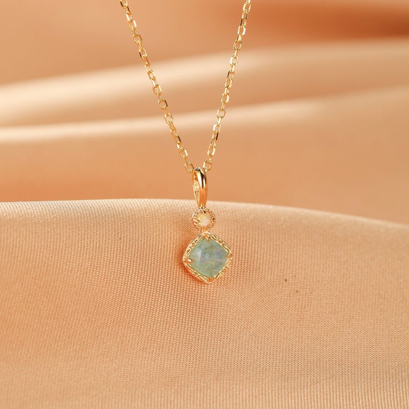 Collier Labradorite Amazonite – Bijou Argent Plaqué Or Protection - Biloria