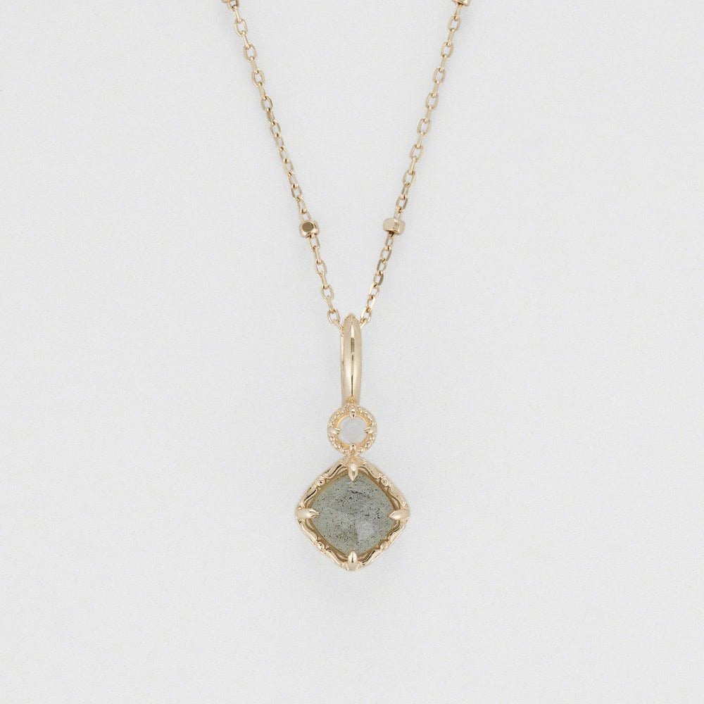Collier Labradorite Amazonite – Bijou Argent Plaqué Or Protection - Biloria