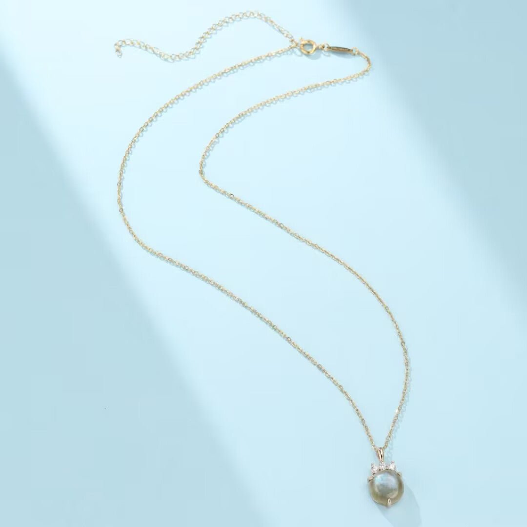 Collier Labradorite Argent Plaqué Or, Bijou Mystique - Biloria