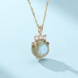 Collier Labradorite Argent Plaqué Or, Bijou Mystique - Biloria