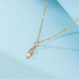 Collier Labradorite Perle Lumière d'Atlantis Argent Plaqué Or - Biloria