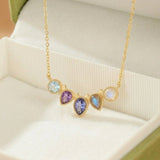 Collier Labradorite Topaze Iolite Améthyste – Argent Or 14K - Biloria