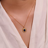 Collier Lapis Lazuli Argent Plaqué Or, Bijou Cadeau Femme - Biloria