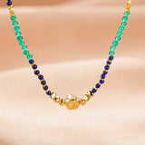 Collier Lapis-Lazuli et Jade Vert – Argent Plaqué Or - Biloria